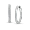 Thumbnail Image 1 of 1.00 CT. T.W. Diamond Double Row Inside-Out Hoop Earrings in Sterling Silver