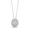 0.10 CT. T.W. Diamond Miracle Oval Frame Pendant in Sterling Silver