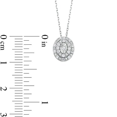 0.10 CT. T.W. Diamond Miracle Oval Frame Pendant in Sterling Silver