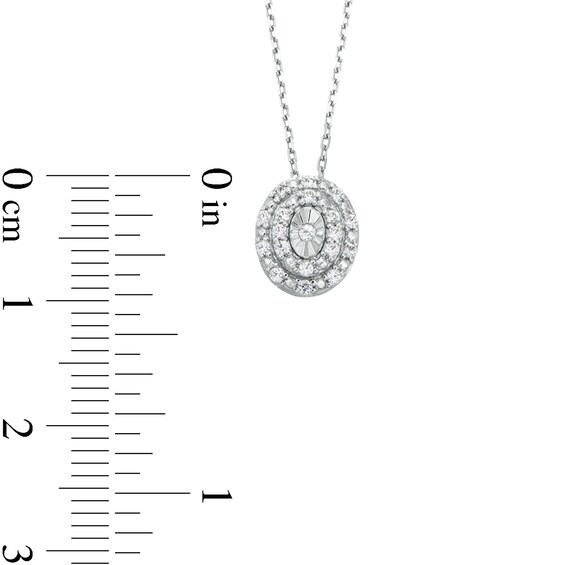 0.10 CT. T.W. Diamond Miracle Oval Frame Pendant in Sterling Silver