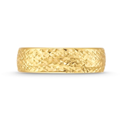 Diamond-Cut 6.0mm Band in Hollow 14K Gold - Size 7