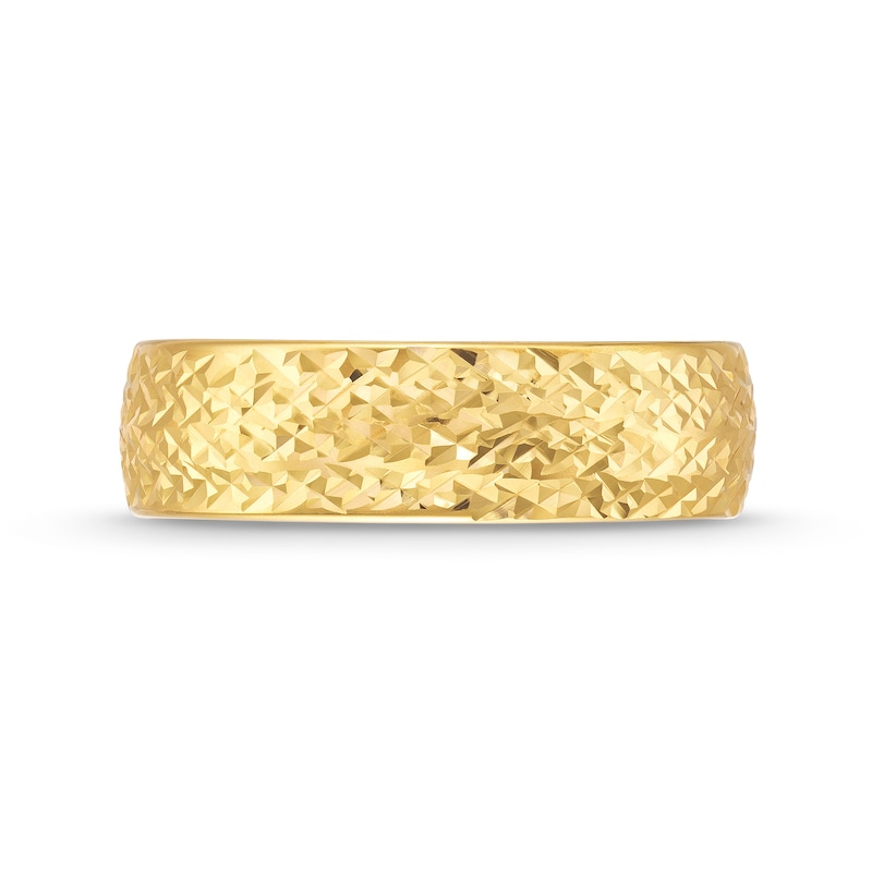 Diamond-Cut 6.0mm Band in Hollow 14K Gold - Size 7|Peoples Jewellers