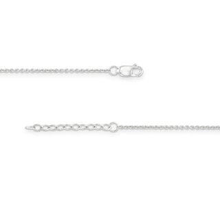 White Lab-Created Sapphire Heart and Lab-Created Ruby Bead Anklet in Sterling Silver - 10"