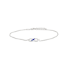 White Lab-Created Sapphire and Blue Lab-Created Sapphire Sideways Infinity Anklet in Sterling Silver - 10"