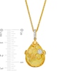 Faceted Pear-Shaped Citrine and White Lab-Created Sapphire Honeycomb Pendant in Sterling Silver with 14K Gold Plate