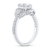 Thumbnail Image 1 of 0.95 CT. T.W. Oval Diamond Clover Frame Tri-Sides Ring in 14K White Gold (I/I1)