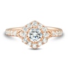 Thumbnail Image 2 of 0.95 CT. T.W. Diamond Tilted Hexagon Frame Engagement Ring in 14K Rose Gold (I/I2)