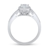 0.69 CT. T.W. Cushion-Cut Diamond Frame Criss-Cross Split Shank Engagement Ring in 14K White Gold (I/VS2)