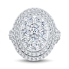 Thumbnail Image 2 of 3.95 CT. T.W. Oval Multi-Diamond Double Frame Engagement Ring in 14K White Gold