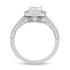 Thumbnail Image 1 of 0.95 CT. T.W. Cushion-Cut Diamond Polished Frame Engagement Ring in 14K White Gold (I/SI2-VS2)