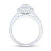 1.45 CT. T.W. Cushion-Cut Diamond Scallop Frame Engagement Ring in 14K White Gold (I/SI2)