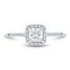 Thumbnail Image 2 of 0.95 CT. T.W. Cushion-Cut Diamond Frame Engagement Ring in 14K White Gold (I/SI2-VS2)