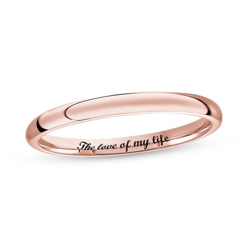 2.0mm Engravable Comfort-Fit Wedding Band in 14K Rose Gold (1 Finish and Line)|Peoples Jewellers