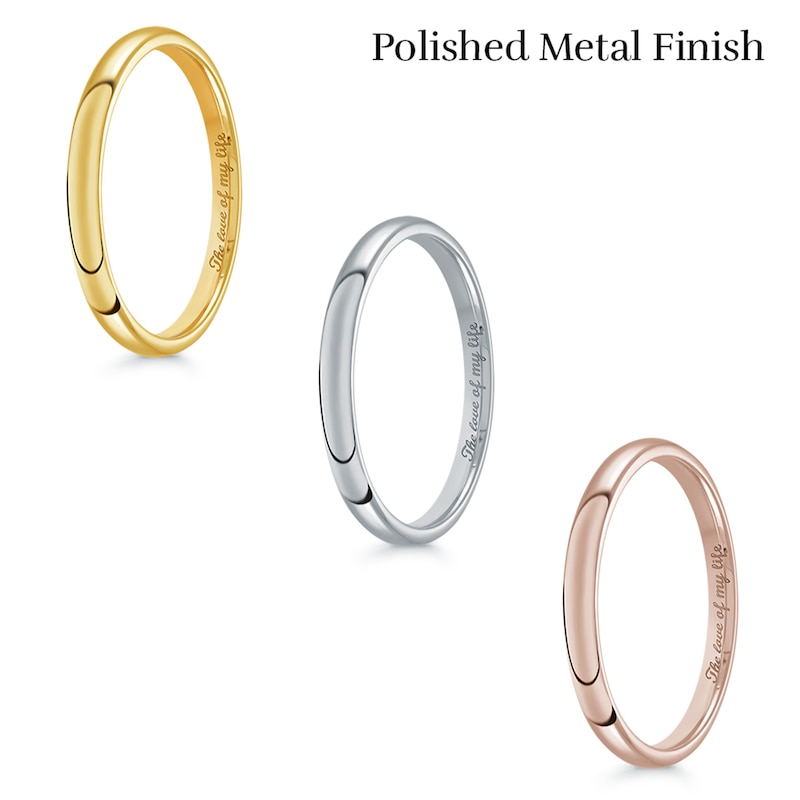 2.0mm Engravable Comfort-Fit Wedding Band in 14K Rose Gold (1 Finish and  Line)