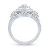 Thumbnail Image 2 of 1.40 CT. T.W. Oval Diamond Frame Double Row Three Stone Bridal Set in 14K White Gold (I/I1)