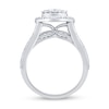 1.95 CT. T.W. Pear Multi-Diamond Teardrop Frame Multi-Row Engagement Ring in 10K White Gold