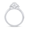 0.37 CT. T.W. Pear Multi-Diamond Linear Tri-Sides Engagement Ring in 10K White Gold