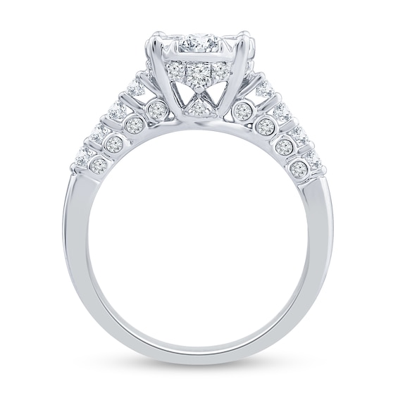 1.45 CT. T.W. Oval Multi-Diamond Engagement Ring in 14K White Gold