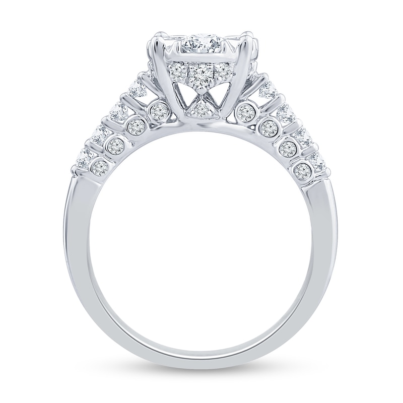 1.45 CT. T.W. Oval Multi-Diamond Engagement Ring in 14K White Gold