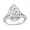 Thumbnail Image 1 of 1.45 CT. T.W. Pear Multi-Diamond Vintage-Style Engagement Ring in 14K White Gold