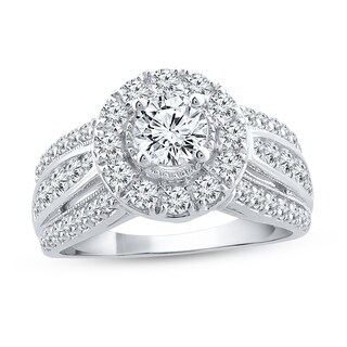 1.95 CT. T.W. Diamond Frame Multi-Row Engagement Ring in 14K White Gold (I/I1-I2)