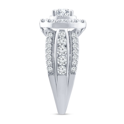 1.95 CT. T.W. Diamond Frame Multi-Row Engagement Ring in 14K White Gold (I/I1-I2)