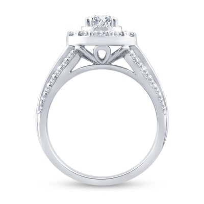 1.95 CT. T.W. Diamond Frame Multi-Row Engagement Ring in 14K White Gold (I/I1-I2)