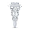 3.37 CT. T.W. Quad Princess-Cut Diamond Cushion Frame Multi-Row Engagement Ring in 14K White Gold