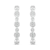 Alternating 0.23 CT. T.W. Multi-Diamond Hoop Earrings in 10K White Gold