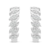 Thumbnail Image 1 of Sideways 0.29 CT. T.W. Marquise Multi-Diamond Cascading Hoop Earrings in 10K White Gold