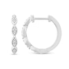 0.115 CT. T.W. Marquise Multi-Diamond Hoop Earrings in 10K White Gold