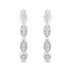 0.115 CT. T.W. Marquise Multi-Diamond Hoop Earrings in 10K White Gold