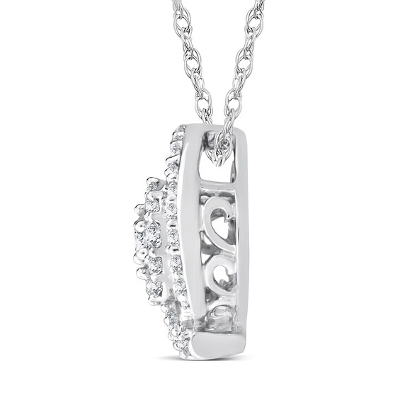 0.37 CT. T.W. Multi-Diamond Swirl Frame Pendant in 10K White Gold