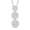 Thumbnail Image 0 of 0.45 CT. T.W. Multi-Diamond Linear Three Stone Graduating Drop Pendant in 10K White Gold