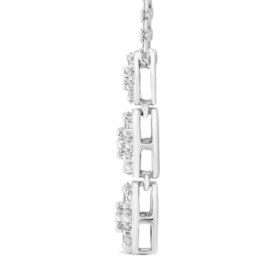 0.45 CT. T.W. Multi-Diamond Linear Three Stone Graduating Drop Pendant in 10K White Gold