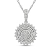 CT. T.W. Multi-Diamond Shadow Frame Pendant in 14K White Gold