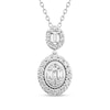 Thumbnail Image 0 of 0.45 CT. T.W. Oval Multi-Diamond Double Drop Pendant in 10K White Gold