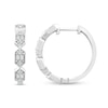 Thumbnail Image 0 of 0.45 CT. T.W. Hexagon Multi-Diamond Hoop Earrings in 10K White Gold