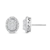 Thumbnail Image 0 of 0.45 CT. T.W. Oval Multi-Diamond Frame Vintage-Style Stud Earrings in 10K White Gold