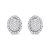 Thumbnail Image 1 of 0.45 CT. T.W. Oval Multi-Diamond Frame Vintage-Style Stud Earrings in 10K White Gold