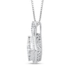 0.69 CT. T.W. Cushion Multi-Diamond Loop Frame Tilted Pendant in 10K White Gold