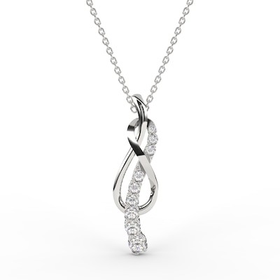 0.45 CT. T.W. Journey Diamond Overlay Infinity Symbol Pendant in 10K White Gold