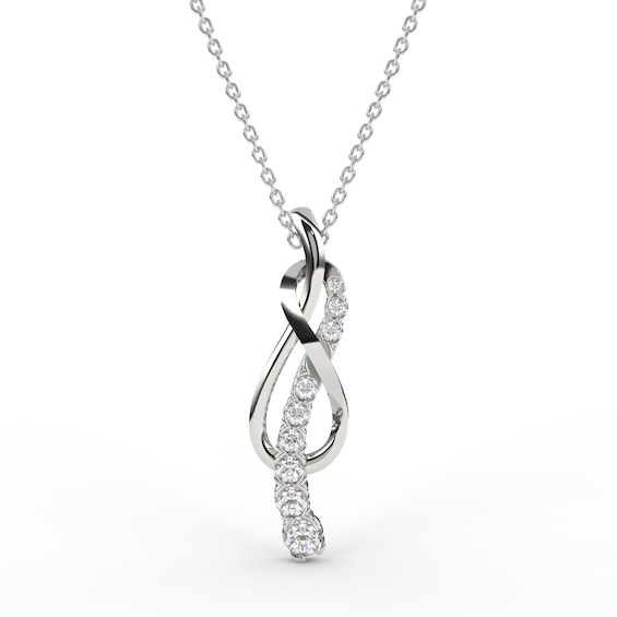 0.45 CT. T.W. Journey Diamond Overlay Infinity Symbol Pendant in 10K White Gold