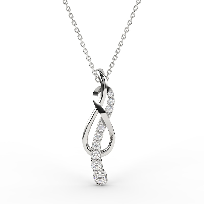 0.45 CT. T.W. Journey Diamond Overlay Infinity Symbol Pendant in 10K White Gold|Peoples Jewellers