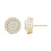 Thumbnail Image 0 of 0.95 CT. T.W. Multi-Diamond Scallop Frame Stud Earrings in 14K Gold