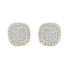 Thumbnail Image 1 of 1.45 CT. T.W. Cushion Multi-Diamond Frame Stud Earrings in 14K Gold