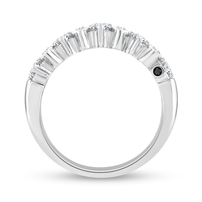 Alternating 1.45 CT. T.W. Diamond Duos Linear Bars Ring in 14K White Gold