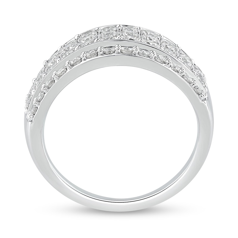 1.95 CT. T.W. Diamond Edge Multi-Row Ring in 14K White Gold|Peoples Jewellers