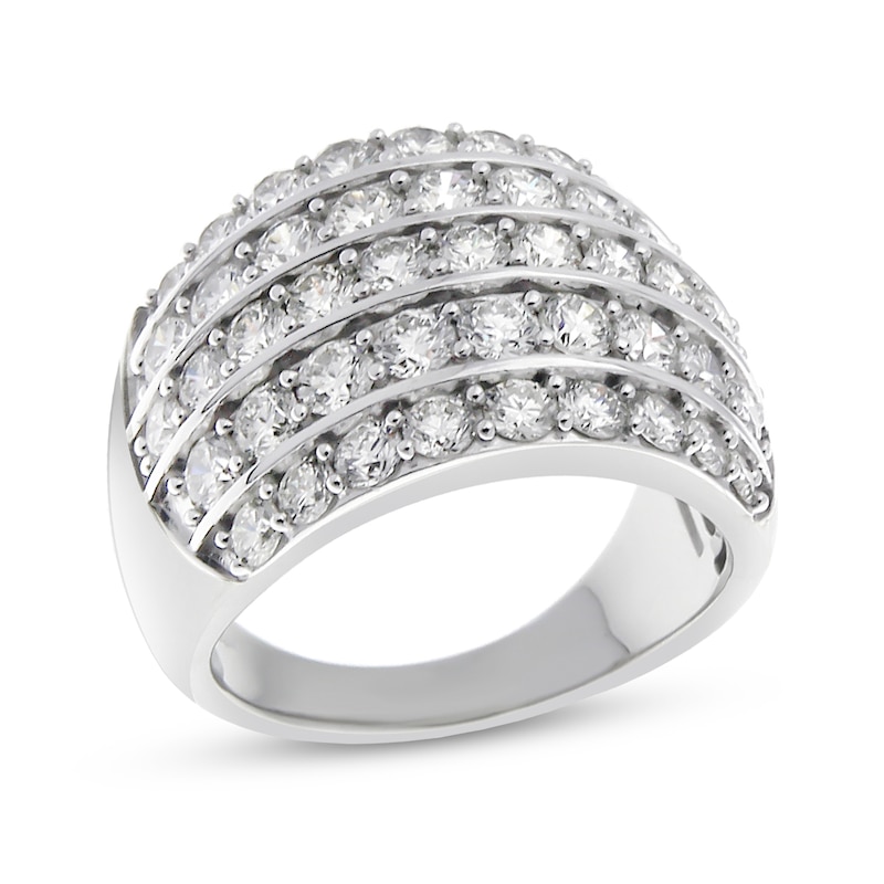 2.95 CT. T.W. Diamond Five Row Ring in 14K White Gold|Peoples Jewellers