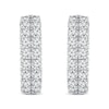 Thumbnail Image 2 of 6.95 CT. T.W. Diamond Double Row Inside-Out Huggie Hoop Earrings in 14K White Gold